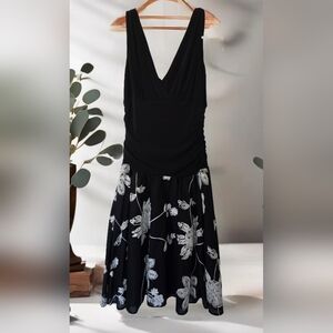 Timeless Elegance Black Floral Dress- Like New